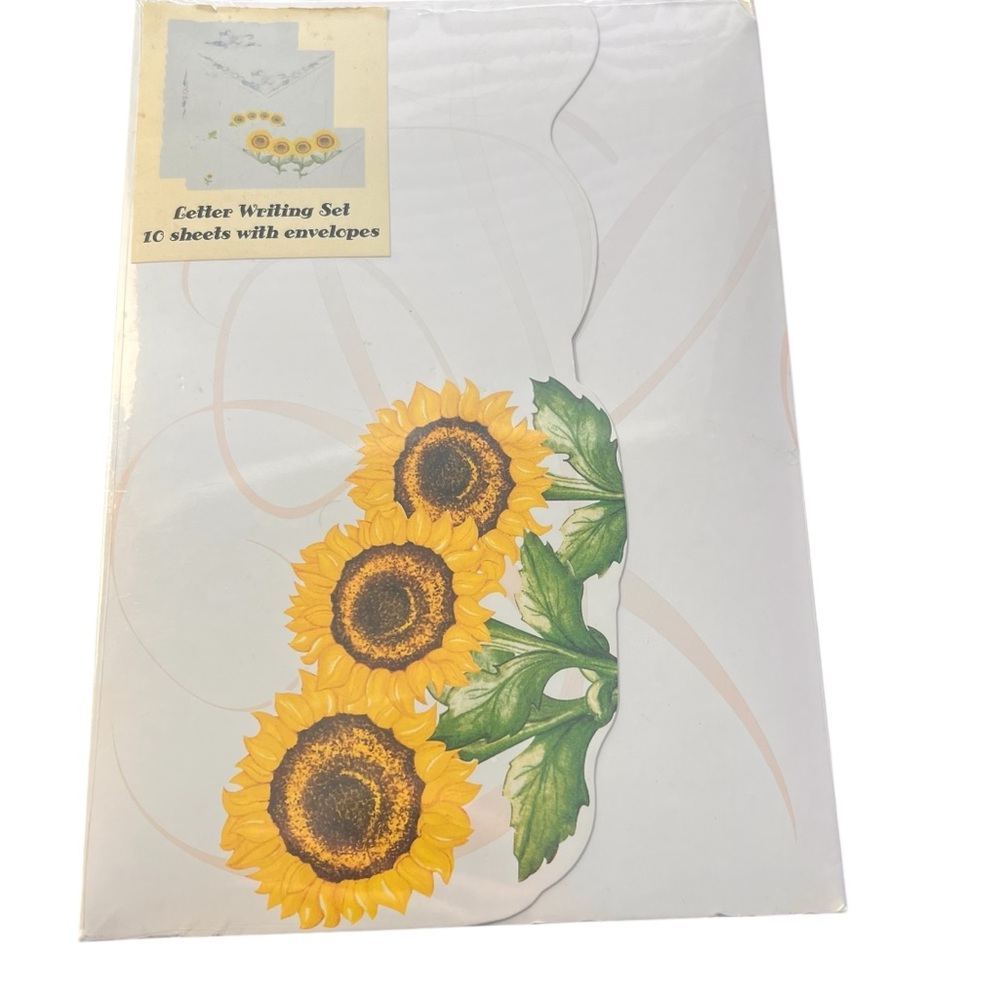 New Sunflower Stationary Set Letter Writing Envelopes 10 Sheets Correspondence